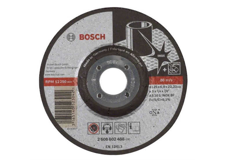 Afbraamschijf gebogen Expert for Inox BF, 125 mm, 22,23 mm, 6,0 mm Bosch 2608602488