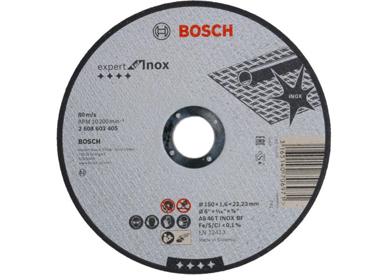 Doorslijpschijf Recht Expert for Inox Bosch 2608603405