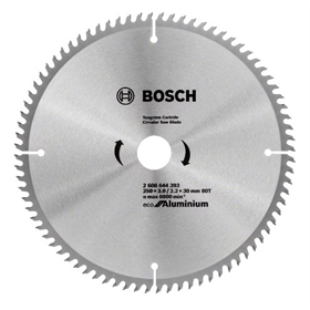 Zaagblad voor aluminium  ECO 250x30mm T80 Bosch 2608644393