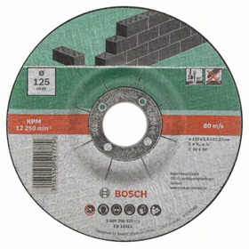 Doorslijpschijf gebogen Stone 125mm, 5st. Bosch 2609256335