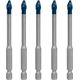 Dakpanboren set 6 mm, 5 stuks. Bosch EXPERT HEX-9 HardCeramic