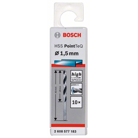 Boor 1,5mm (10st) Bosch HSS PointTeQ