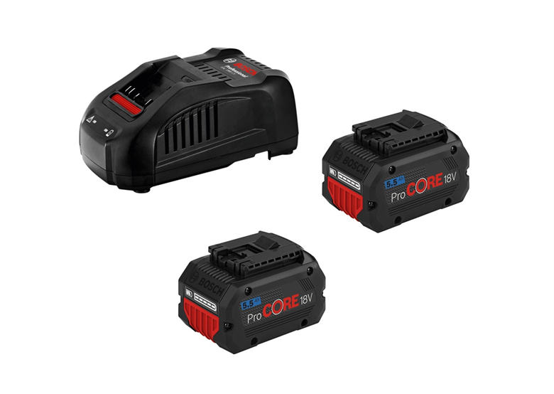 Accu's 18V 5,5Ah x2  en oplader Bosch ProCore/GAL 1880 CV