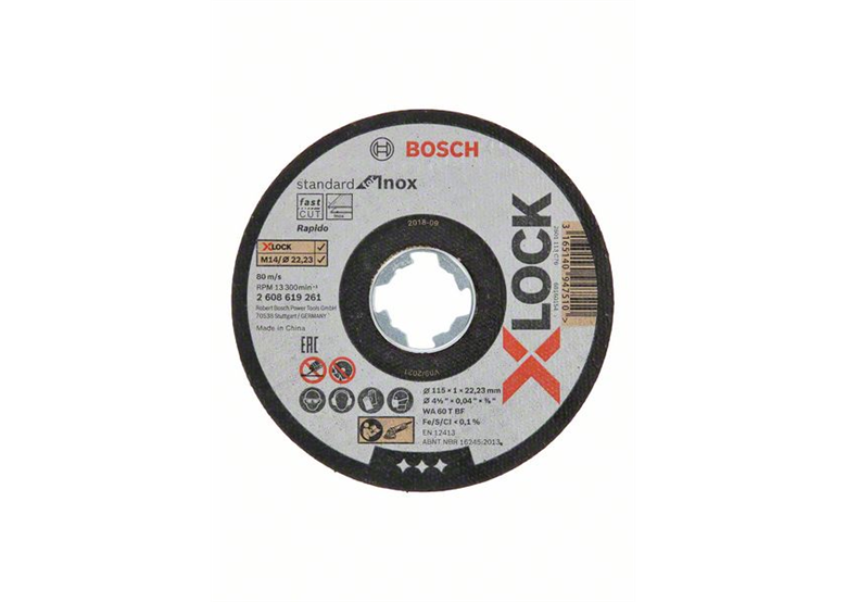 Doorslijpschijf X-Lock 115mm Bosch Standard for Inox