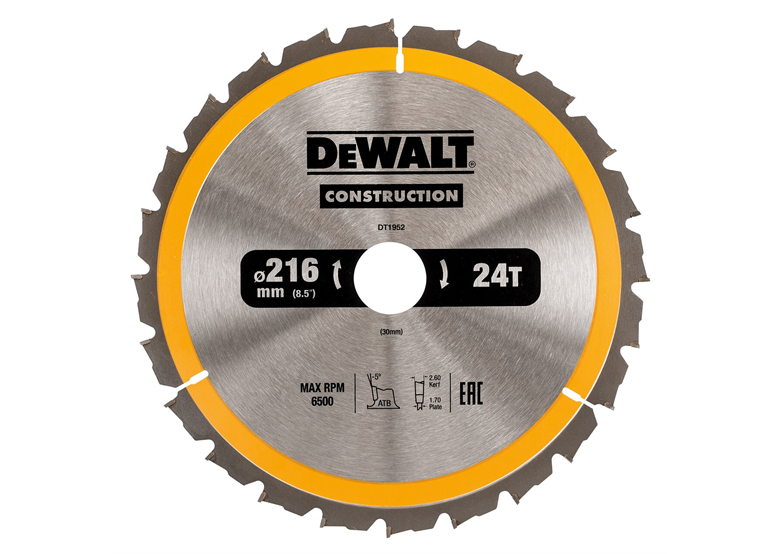 Cirkelzaagblad 216 x 30mm DeWalt DT1952-QZ