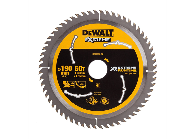 Cirkelzaagblad 190x30mm 60T DeWalt DT99564-QZ