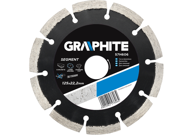 Diamantschijf 125x22x8,0x2,2mm, Segment Graphite 57H606