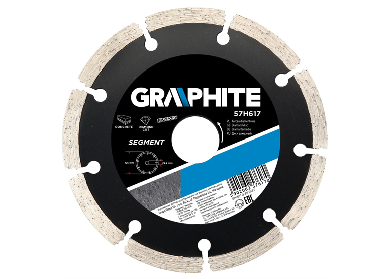 Diamantschijf 230x22x8,0x2,5mm, Segment Graphite 57H619