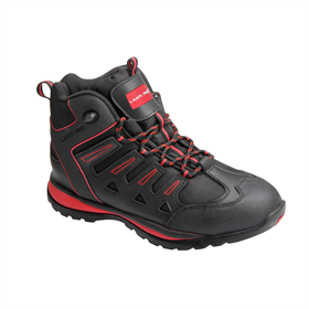 Werkschoenen/hoog, leer/Oxford stof, grijs-rood, sb sra, 39 Lahti Pro L3010739