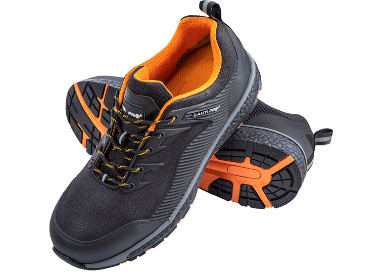 Werkschoenen mesh-stof/rip-stop, zwart - oranje, s1p src, 41, ce Lahti Pro L3042941