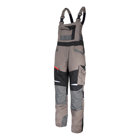 Werkbroek met bretels, kaki - zwart, strecht XL ce Lahti Pro L4060904