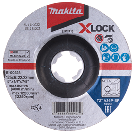 Schuurschijf 125mm X-Lock A36P Makita E-00393