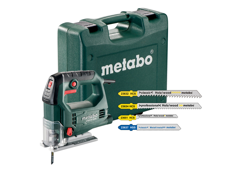 Decoupeerzaag met 20 zaagbladen Metabo STEB 65 Quick Set