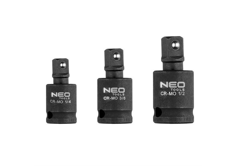 Set slag verlengstukken 3 stuks, 1/4", 3/8", 1/2" Neo 10-256