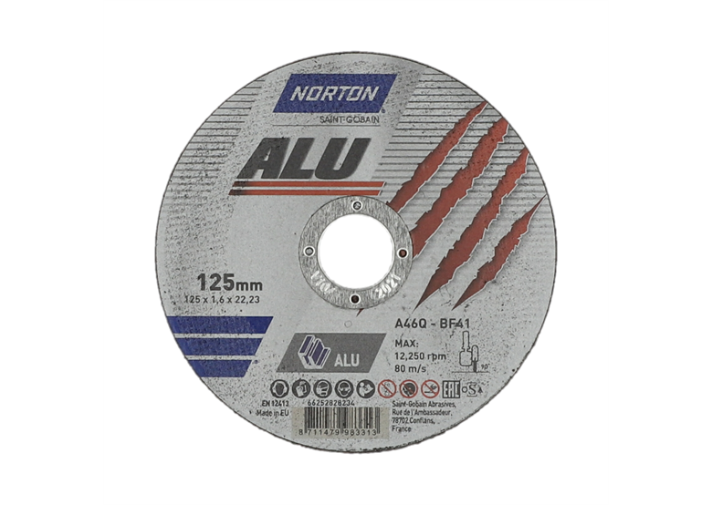 Slijpschijf voor aluminium 125x22,23mm Norton ALU