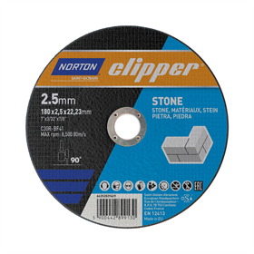 Snijschijf voor steen 180x2,5mm Norton C30R-180x2.5x22.2-T41 NOR-Clipper