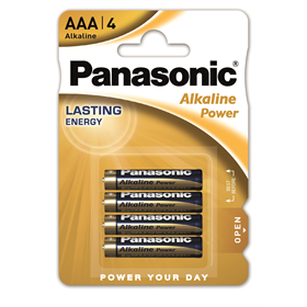 Alkaline batterij AAA/AM 4, 4 st.  Panasonic ALKALINE