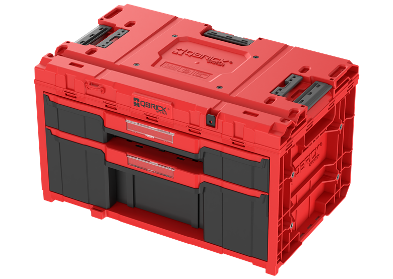 Gereedschapskist met laden Qbrick System ONE 2.0 DRAWER 2 Plus TOOLBOX EXPERT RED Ultra HD Custom