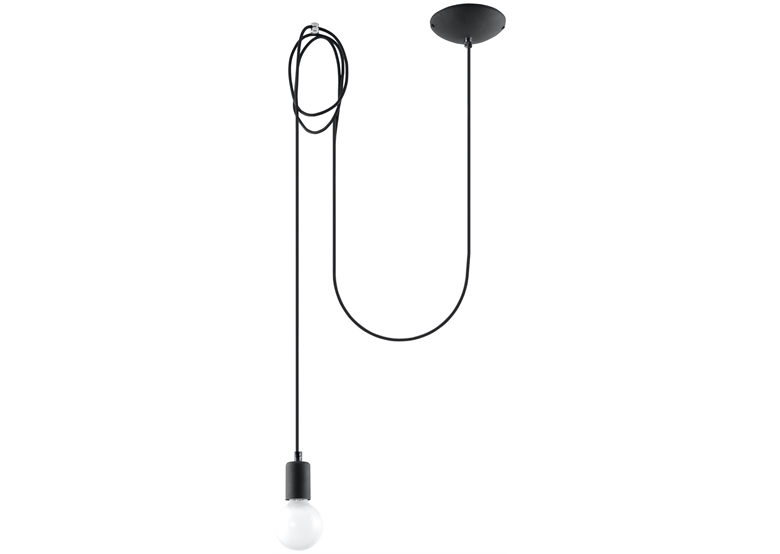 Hanglamp EDISON 1 zwart Sollux Lighting Nickel