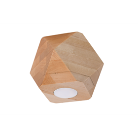 Plafondlamp WOODY 1 naturel hout Sollux Lighting Peach Puff