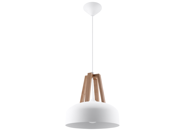 Hanglamp CASCO wit/natuurlijk hout Sollux Lighting Peach Puff